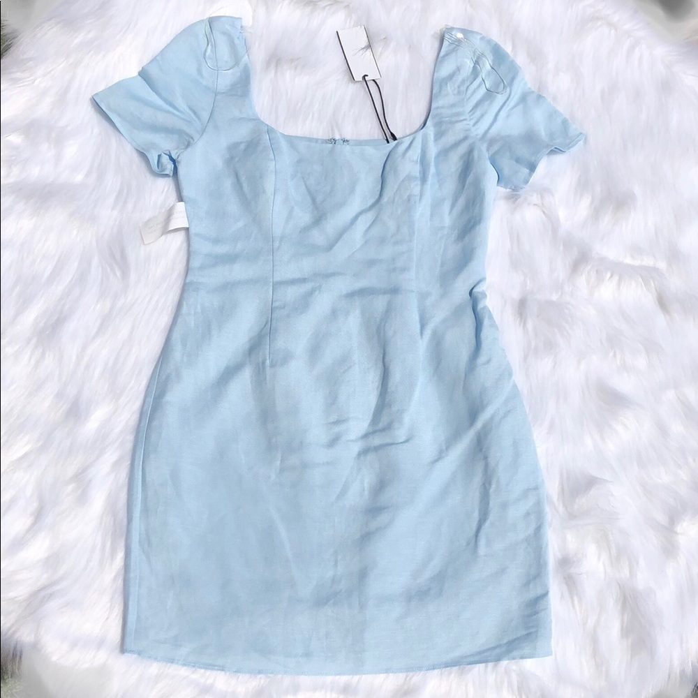 Fame and partners blue linen body con dress - Picture 6 of 7